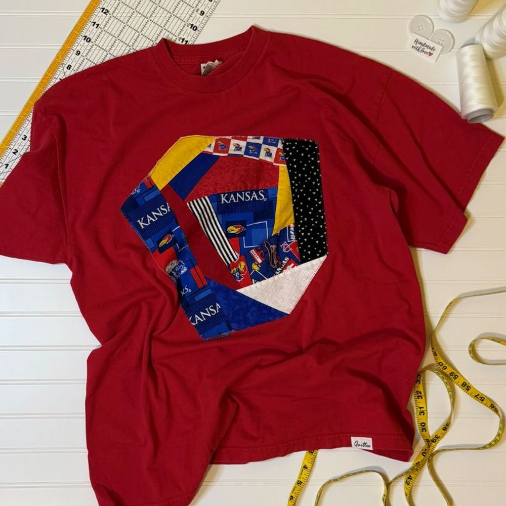 Kansas Jayhawks Wonky Quiltee Red