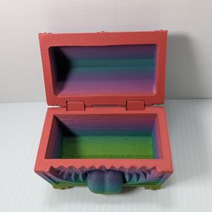 The 3D printed dice vault, open to show the amount of room inside.