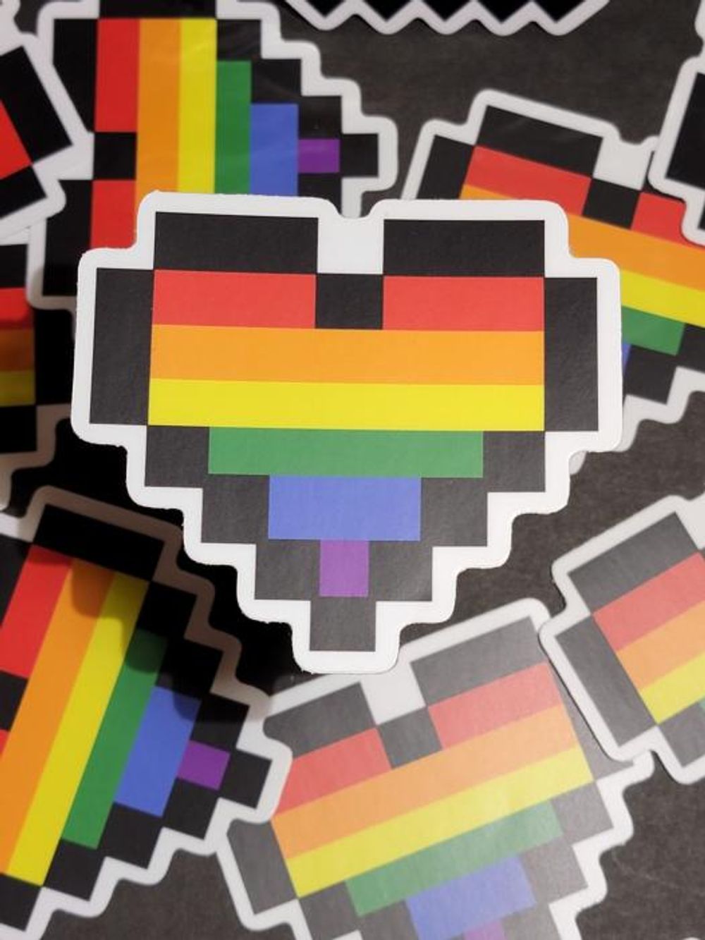 Pride Pixel Heart Sticker - more options available