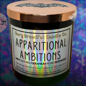 Apparitional Ambitions Wooden Wick Candle by Gory Dreadful