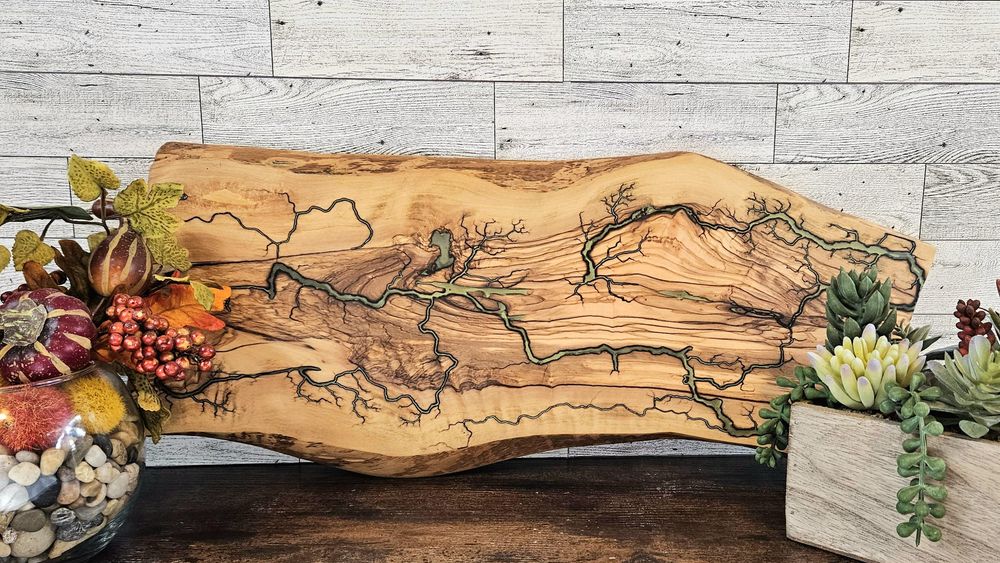 Fractal Wood Burning Live Edge, Ethically Sourced, Italian O...
