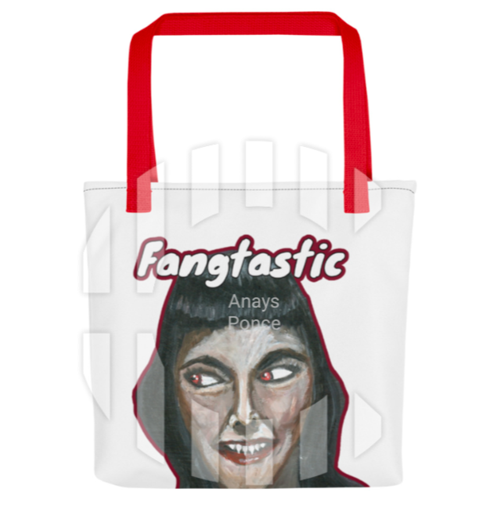 Fangtastic Vampire Tote Bag Red Handle 