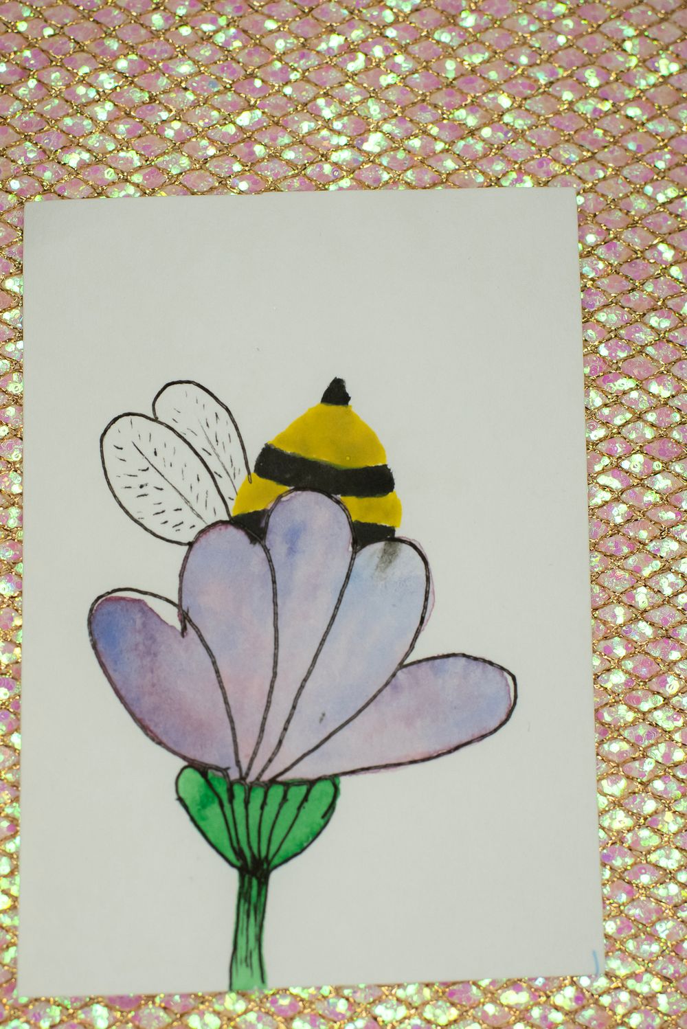 ACEO Orig - 'Bee Butt' - MiniArt - 2.5x3.5 collectable