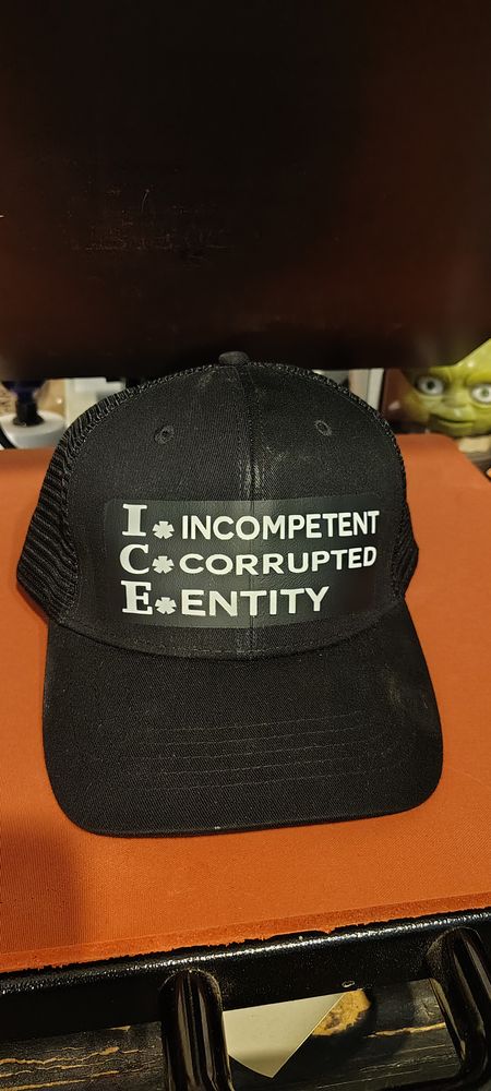 ICE Incompetent Corrupted Entity snapback trucker hat 