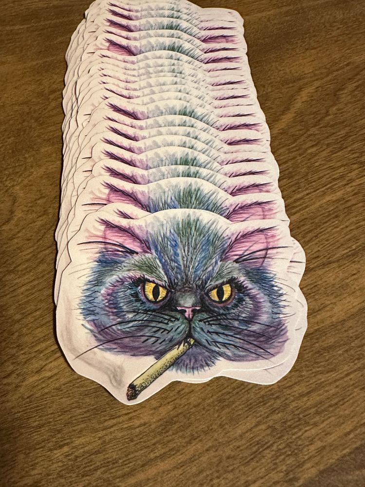 Smoking Cat vinyl sticker