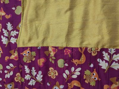 Woodland animals in pink and yellow silk