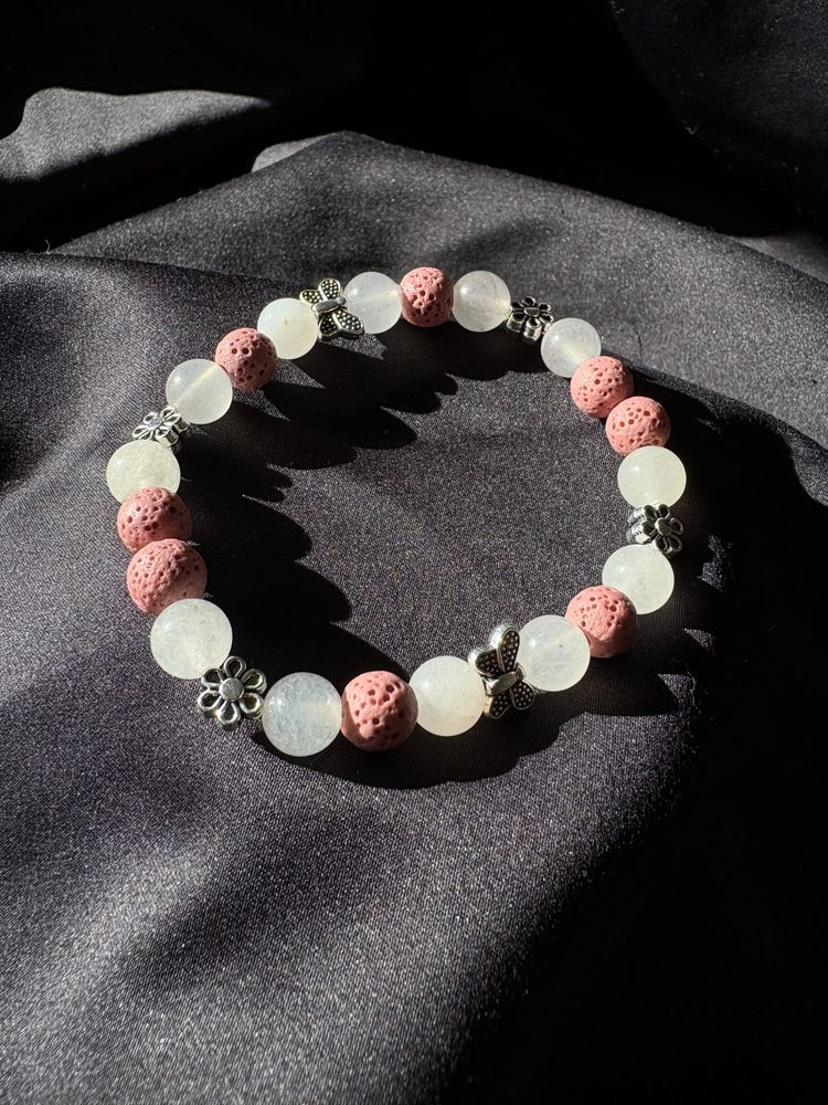 Diffuser Bracelet with Essential Oil Blend - Quartz & Lava Stone - Large