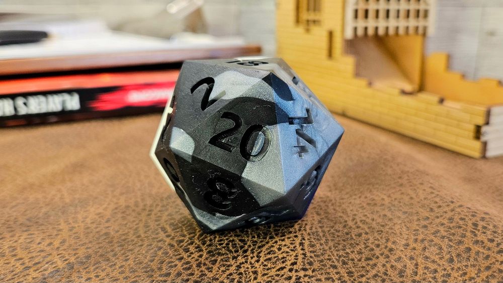 45mm Squishy Asexual D20, Ace Pride Dice