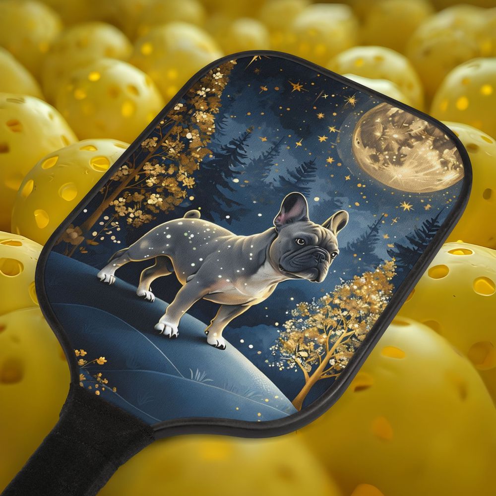 Cute French Bulldog Lover Gift Pickleball Paddle Set Frenchi...