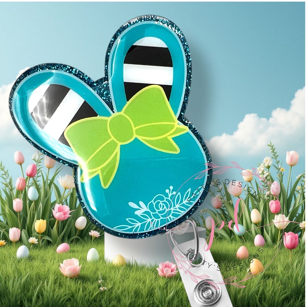 Easter Bunny Badge Reel, Badge Holder, ID Holder