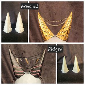Armored and Ridged Horns with Simple Paint and Complex Jewelry