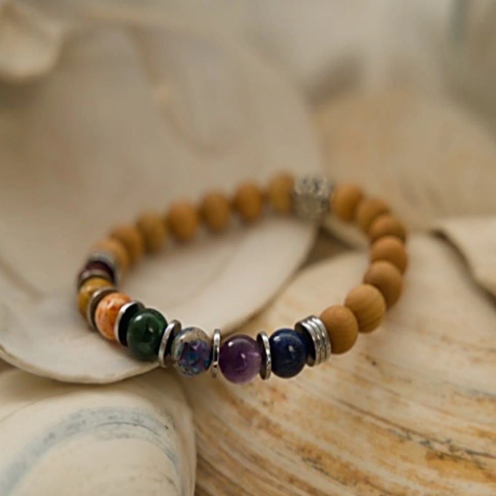 Stretch Bracelet | Mookaite Jasper with Wood