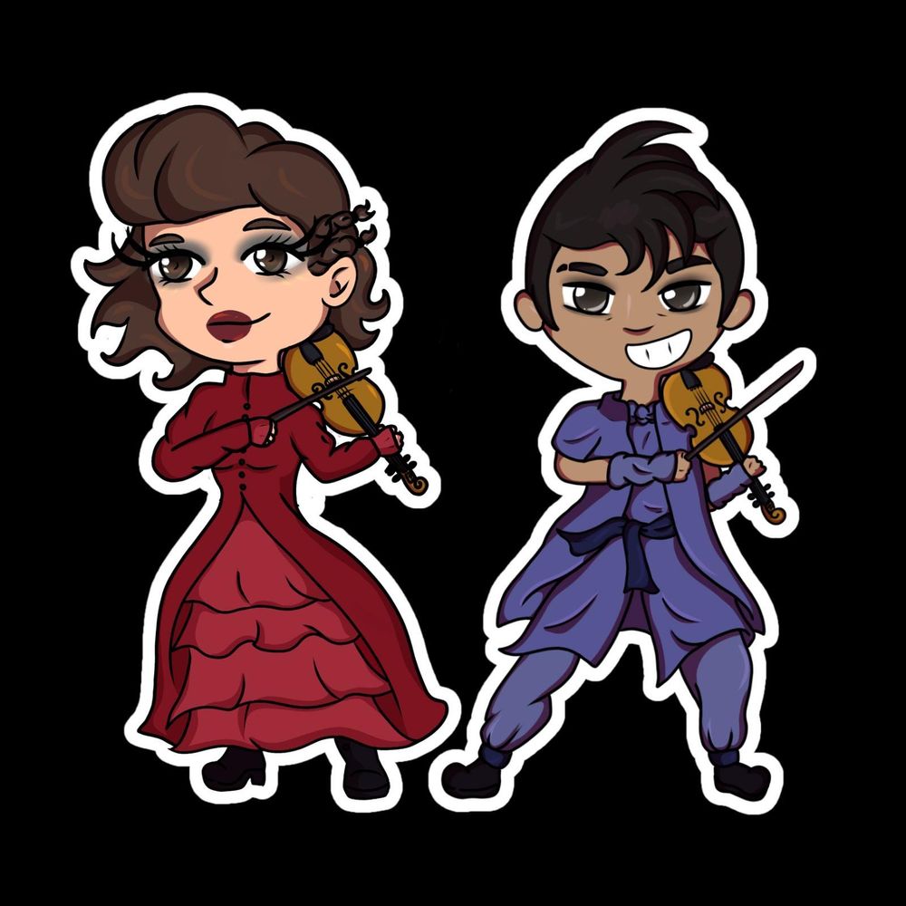 Street Musicians of Darkmoor Decorative Sticker (Pair 2)