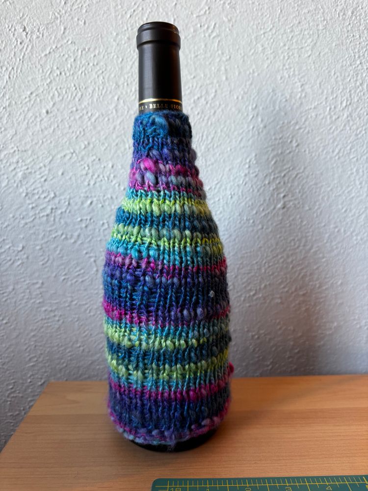 Hand-Knitted Wine Bottle Sweater