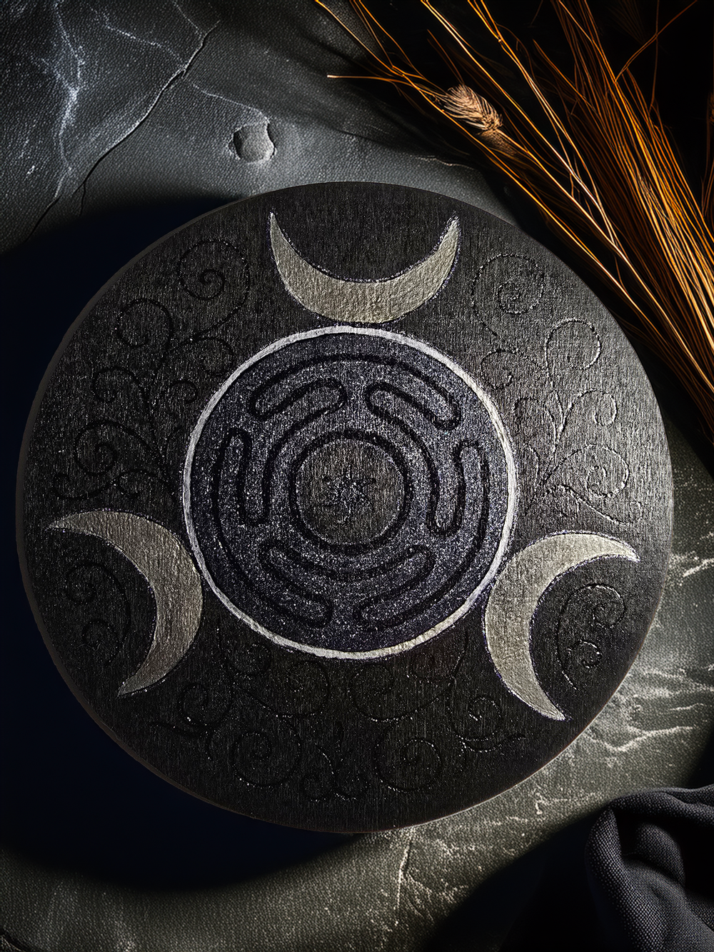 Hekate's Wheel Altar Tile - Midnight