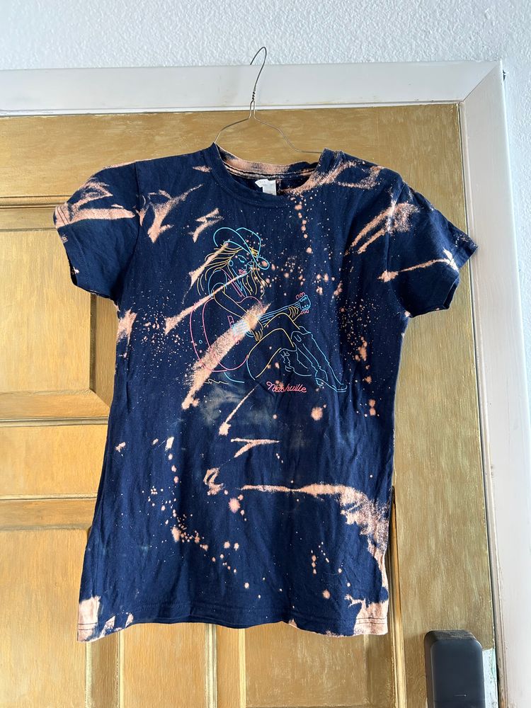 Upcycled bleach dyed Nashville tee
