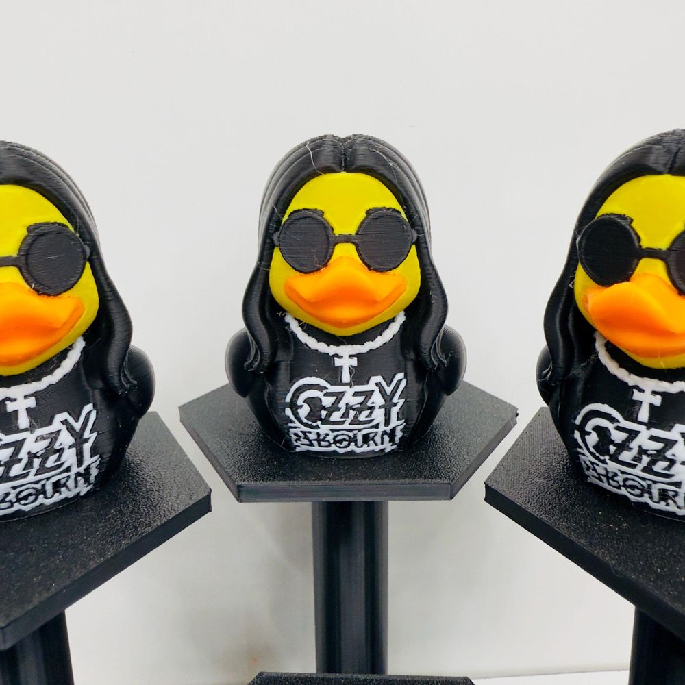 Ozzy Osbourne Duck Figurine, Black Sabbath Rocker Duck, 3D Printed