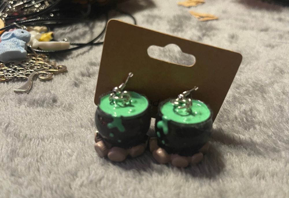 Bubbling cauldron earrings