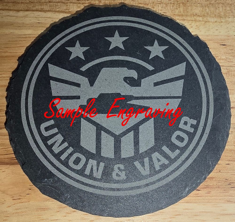 4" Slate/Stone Coaster (Set of 6) - Custom Engraved.