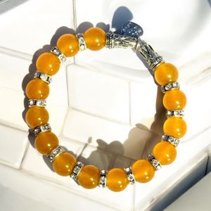 8" - Stretch Bracelet | Orange Jade