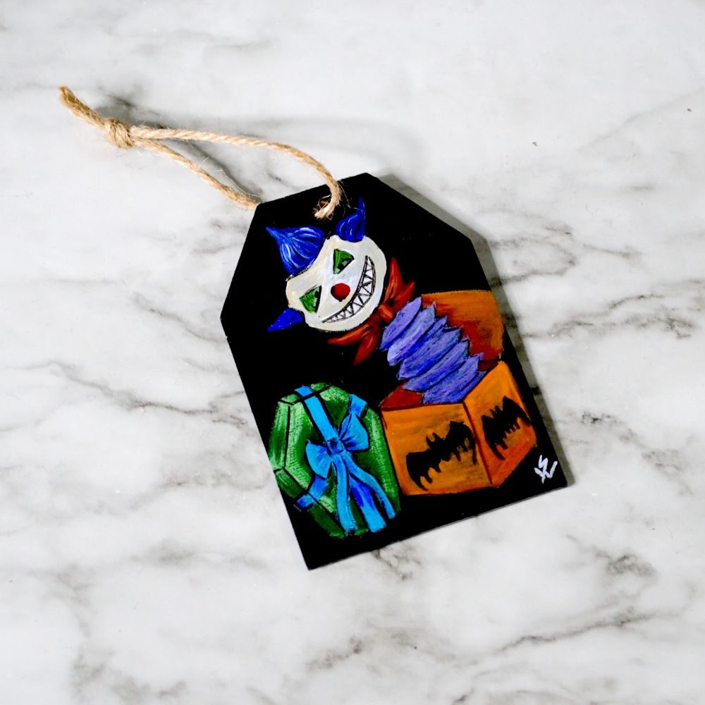 Haunted Jack in the Box - Wooden Tag Ornament