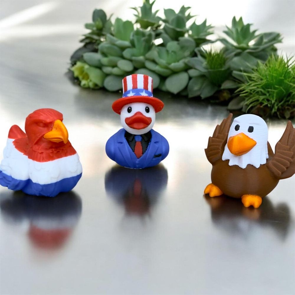 USA Jeep Ducks | Uncle Sam Duck, Patriotic Bald Eagle 