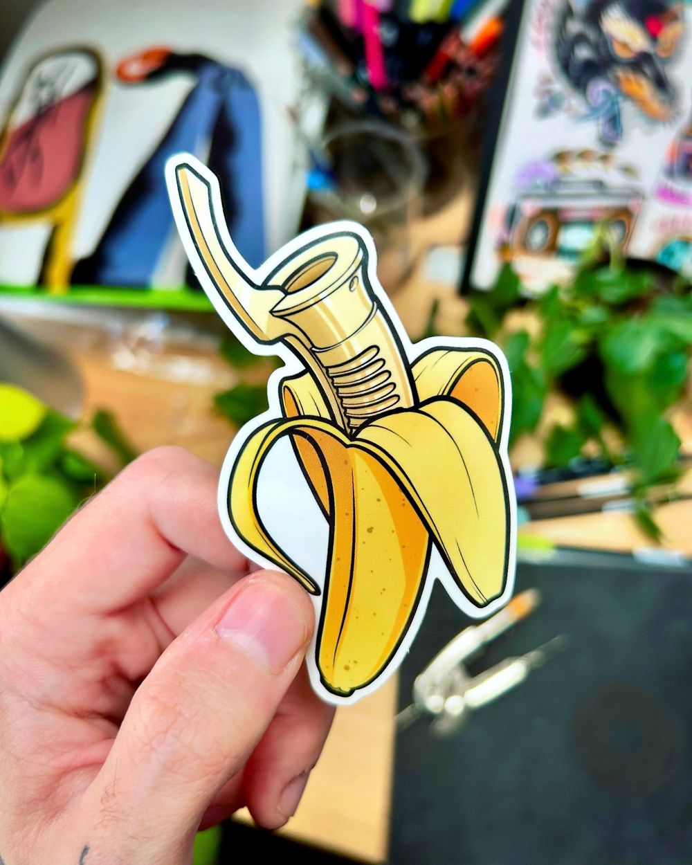 Count Dooku Banana Lightsaber - Vinyl Sticker