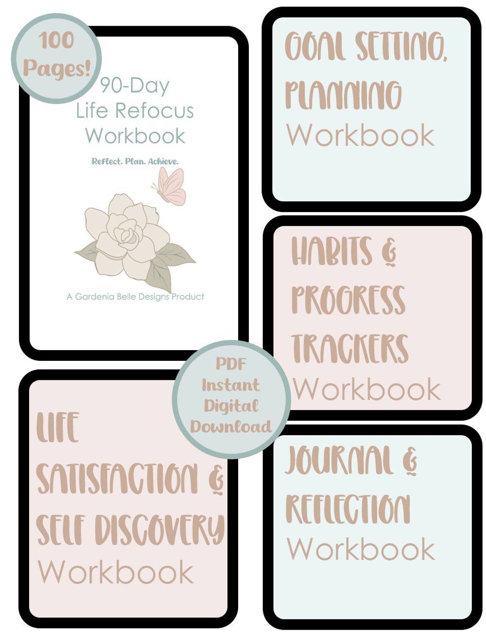 90 Day Life Refocus Workbook - Digital Download