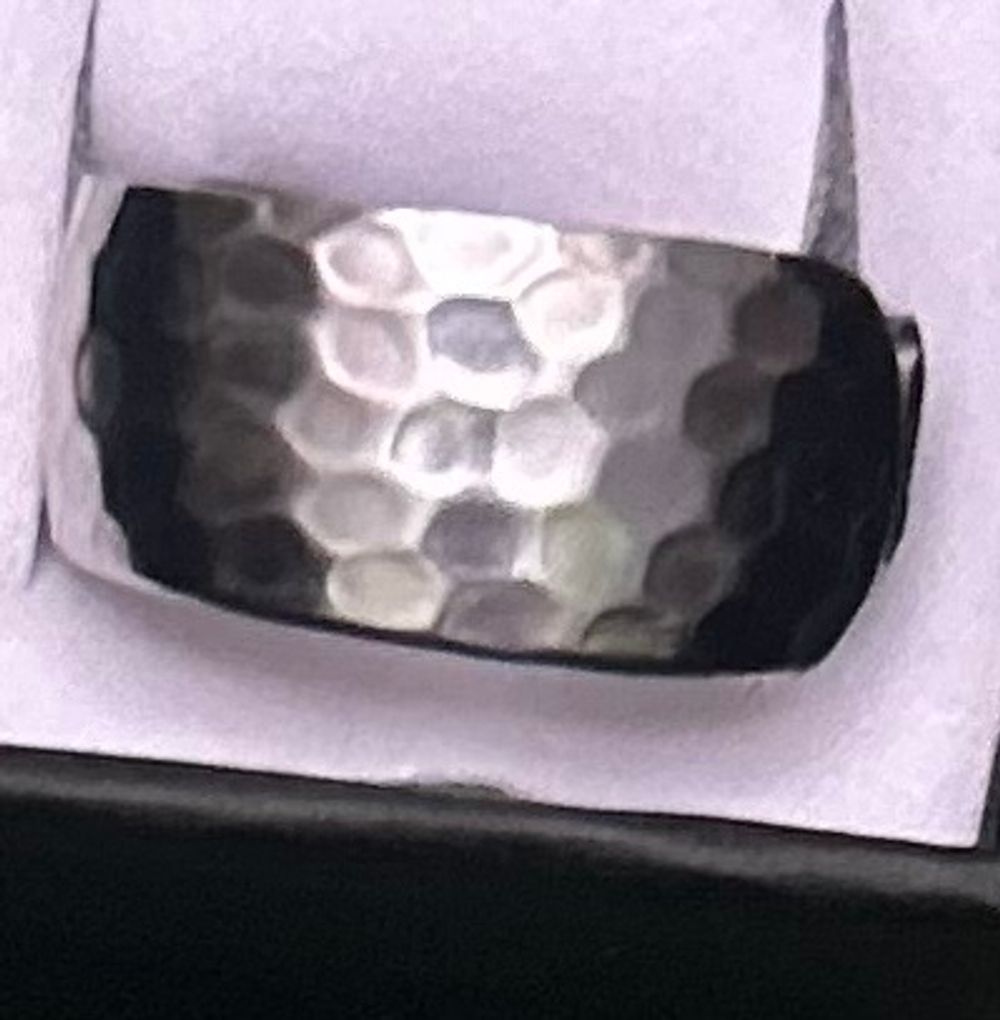  Elegant Beveled Stainless Steel Ring - Size 9