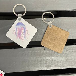 Blue & Pink Jellyfish Print - Single Sided - Back Vs. Front