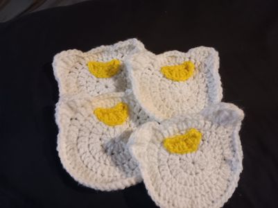 White Moon Cat Coaster