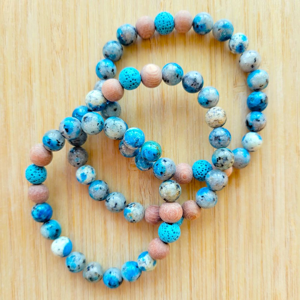 Summit- Blue K2 Granite Gemstone Diffuser Bracelet