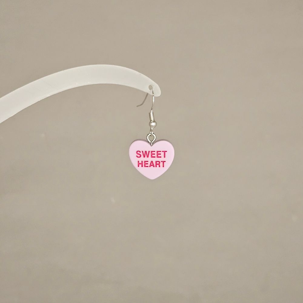 Item #107 Conversation Heart Candy Sweetheart Earring