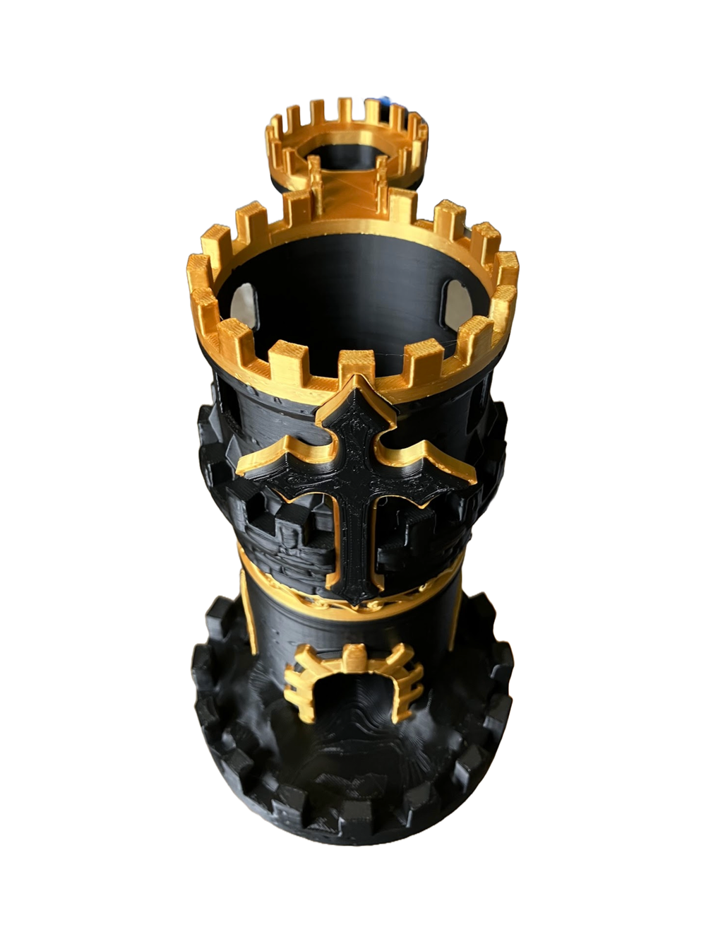 Dark Templar Dice Tower with Drink Holder, Black and Gold