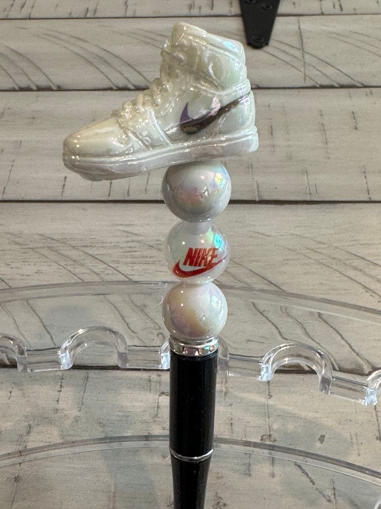 White Sneaker Beaded Pen
