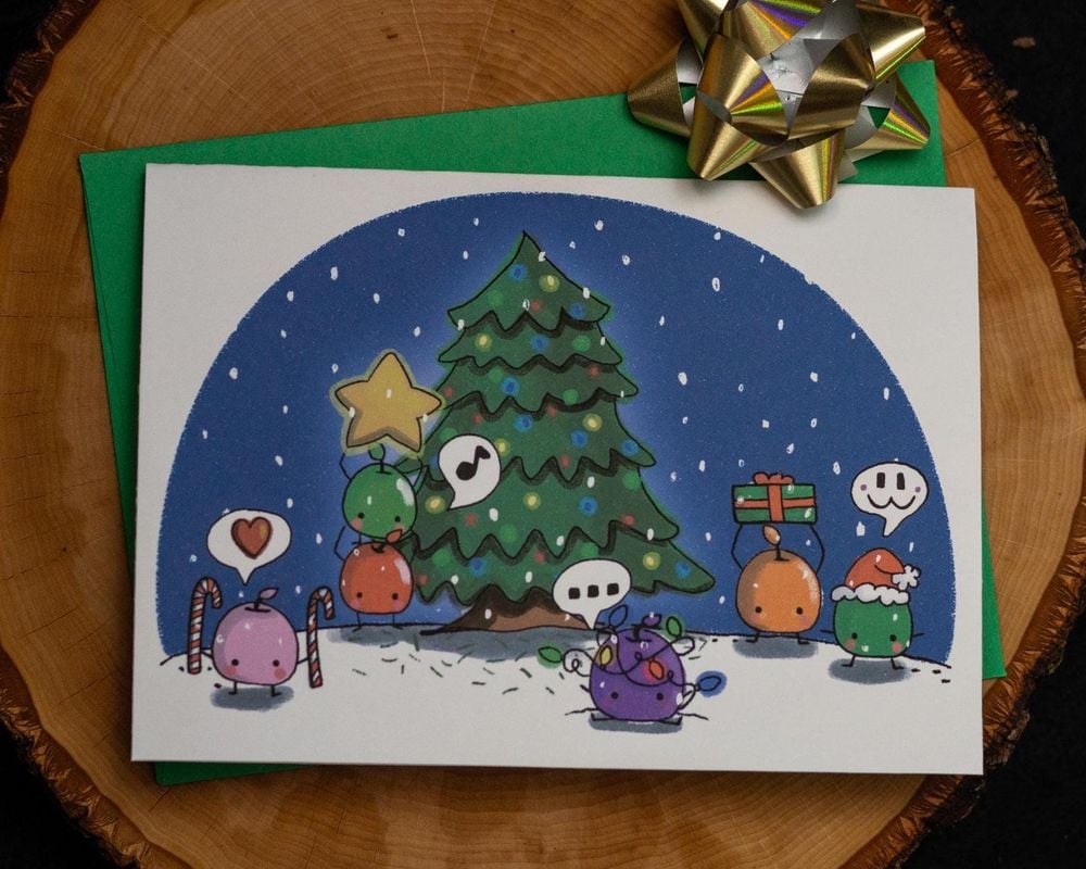 Junimo Greeting Card: Stardew Holiday / Winter