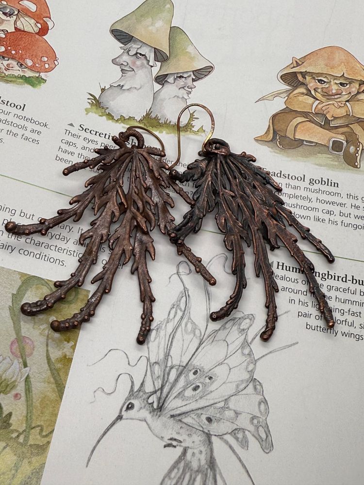 Real Lace leaf Japanese Maple Leaf Statement Earrings
