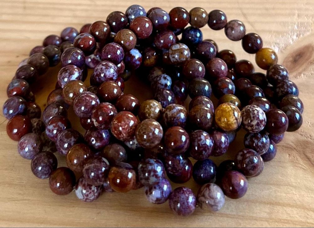 Rare Agua Nuevo Agate 8MM Beaded Bracelet 