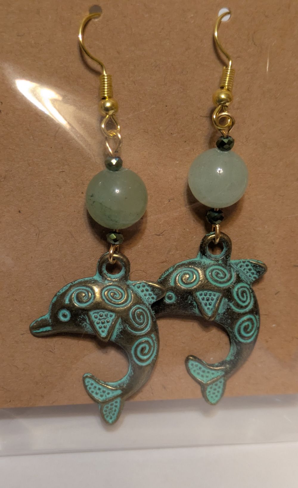 Friendly dolphin natural stone bead accent