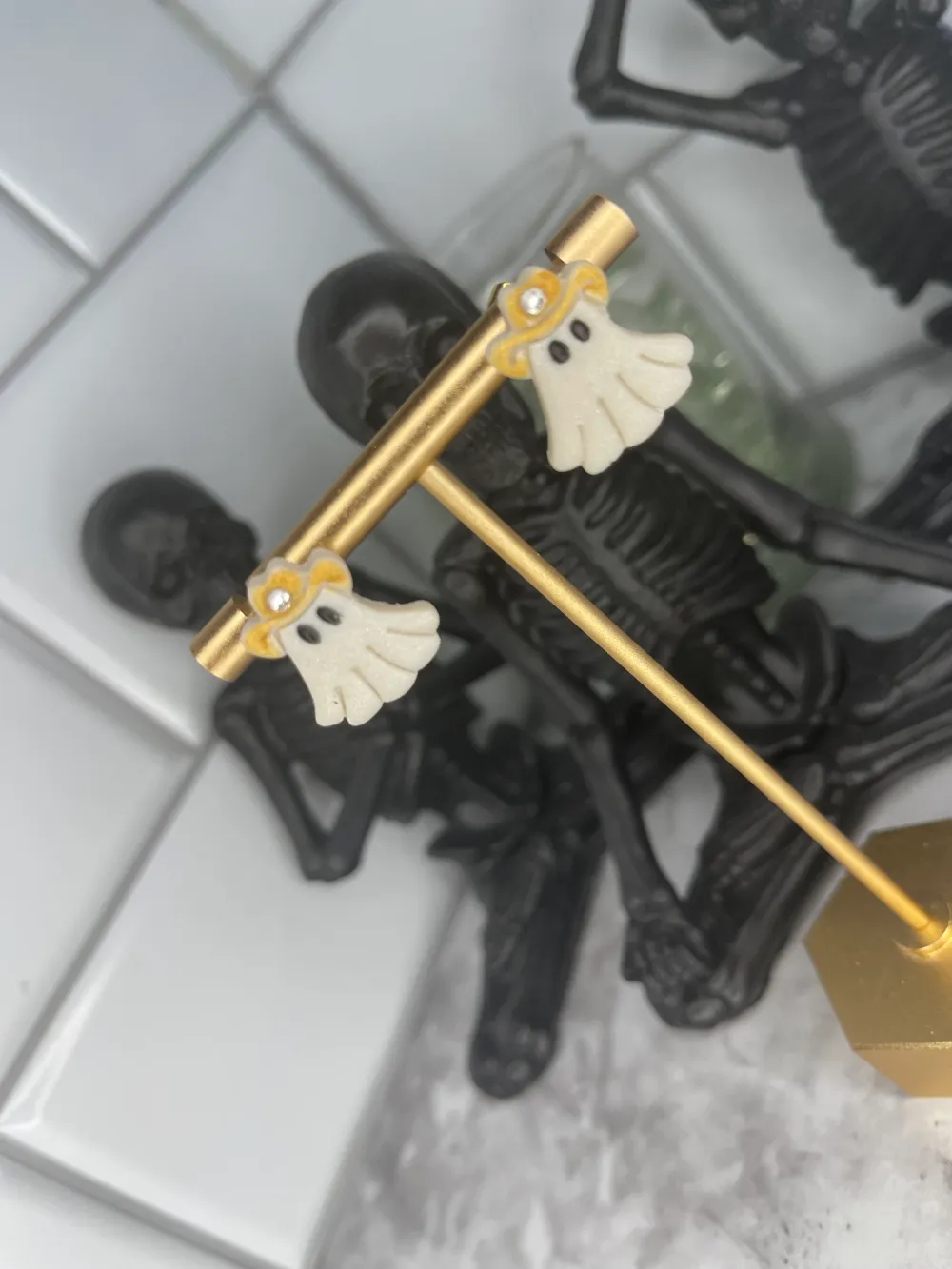 Tiny Ghost Stud Earrings
