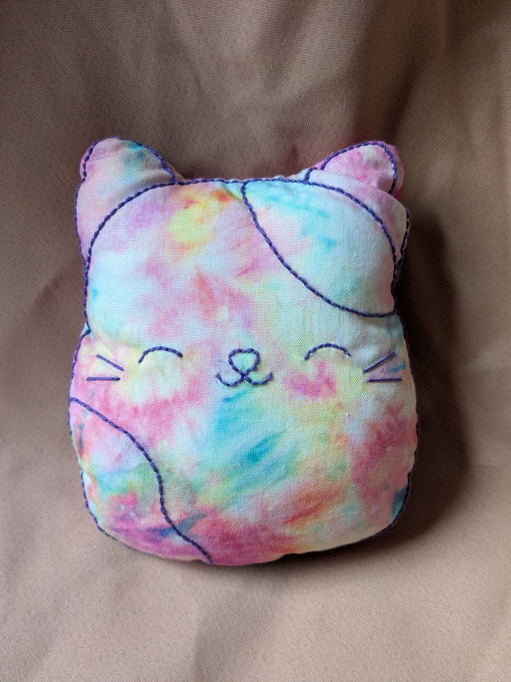 Mini Cat Pillow w/ Embroidery 