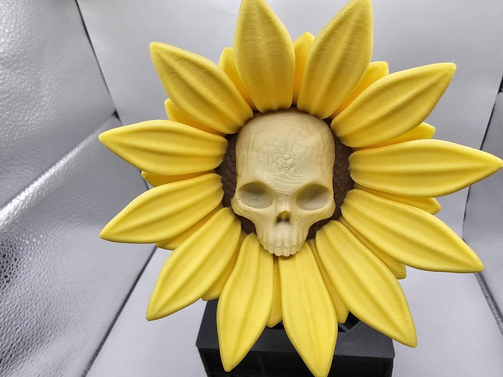 Sunflower Skull Decor - Macabre Art