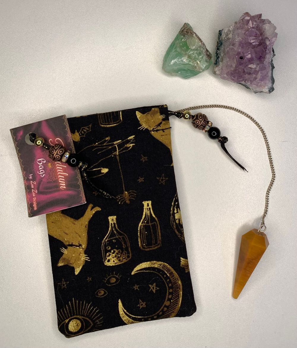 Witchy Black & Gold Pendulum Bag