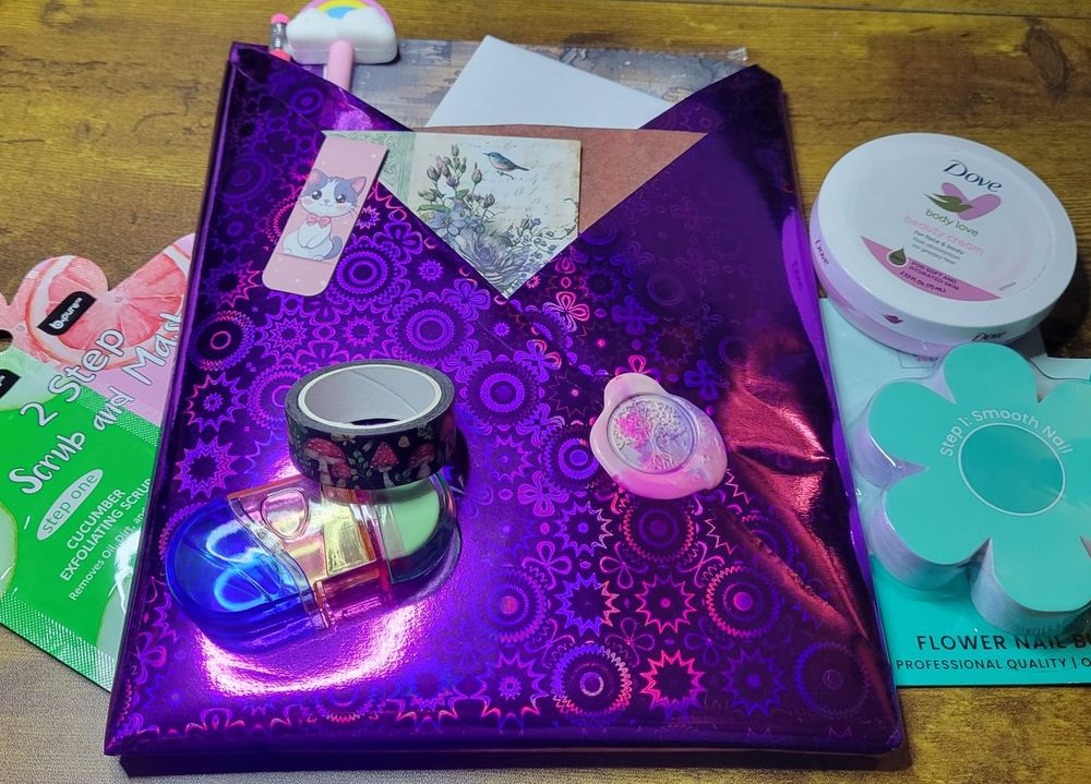 "Mystery Adventure" in Purple iridescent wrapping paper - Example Only