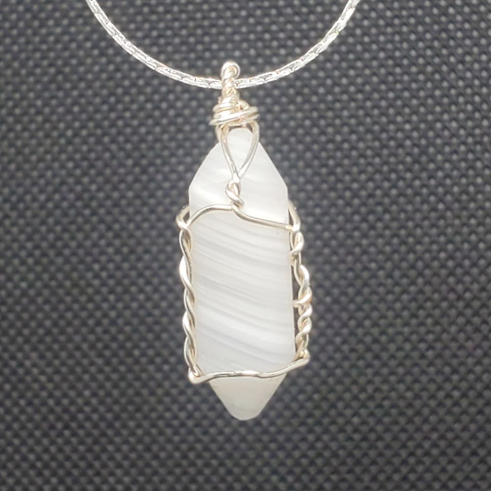Wire Wrapped Agate Necklace