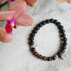 8.5" - Red Tiger’s Eye and Lava Stone