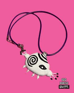 A top view of the necklace