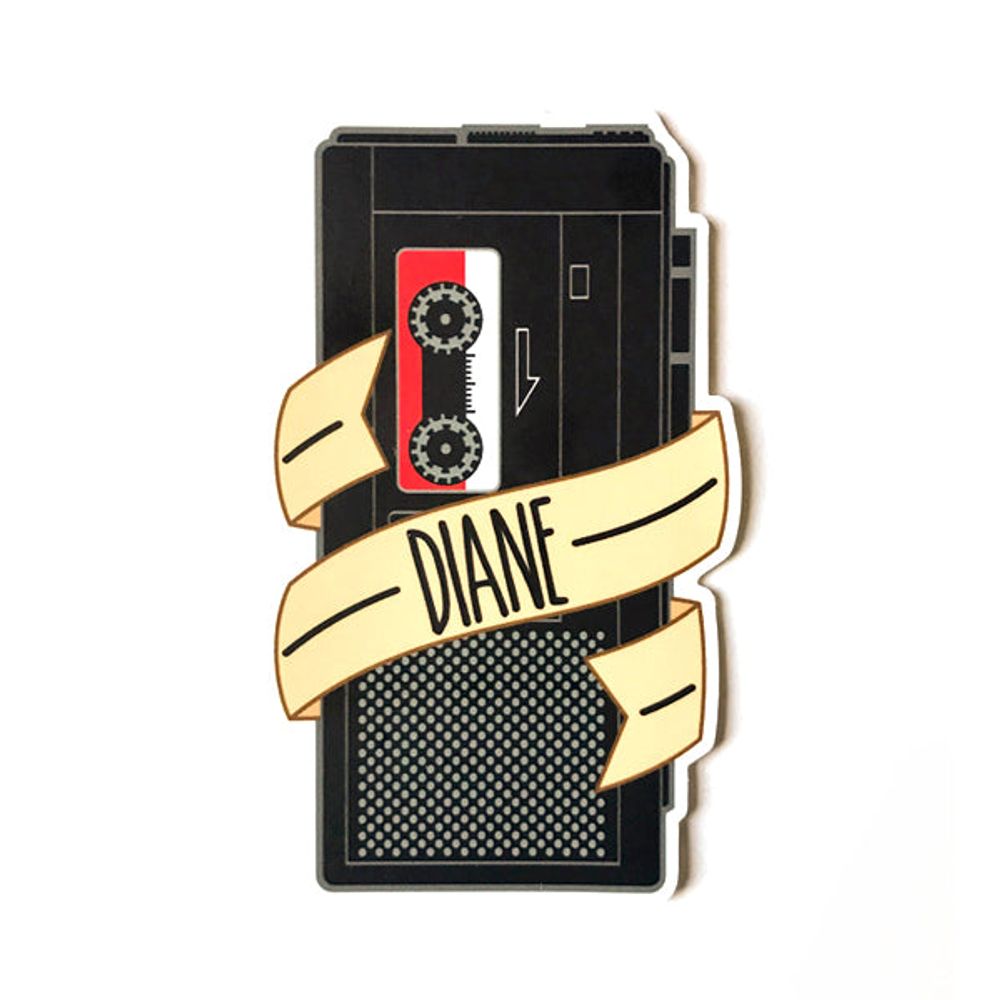 Diane Tape Recorder Sticker