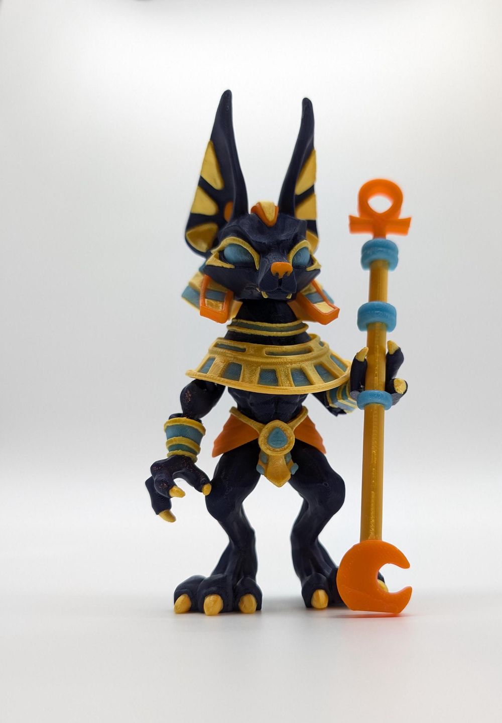3D Printed Anubis with Glow in the Dark Eyes Collectible Fig...