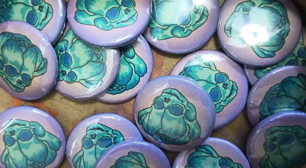 Flowering Skull Button